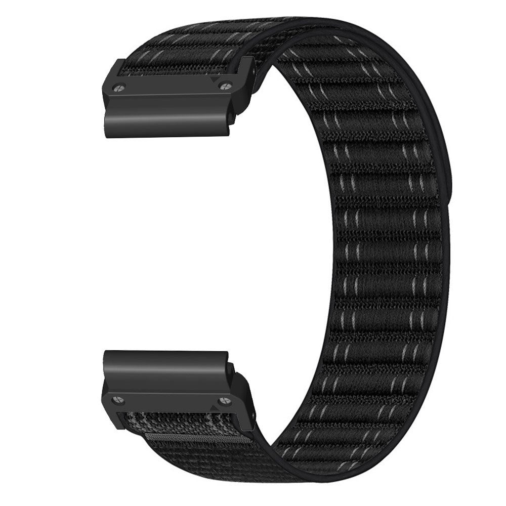 Universal Garmin 22mm QuickFit EIDERWOOD Nylon Loop Klockarmband - Svart