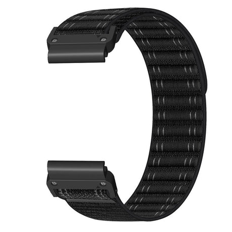 Universal Garmin 22mm QuickFit EIDERWOOD Nylon Loop Klockarmband - Svart
