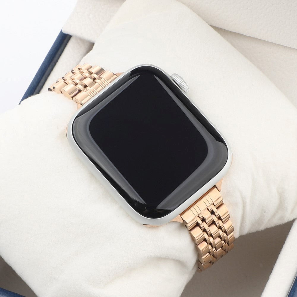 Apple Watch (38/40/SE/41/42mm) Rem Rostfritt Stål - Rött Guld