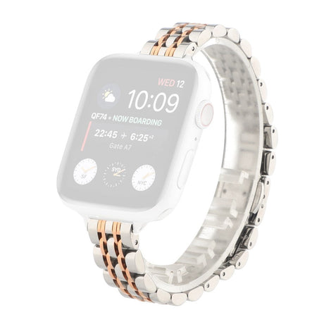 Apple Watch (38/40/SE/41/42mm) Rem Rostfritt Stål - Silver / Rött Guld