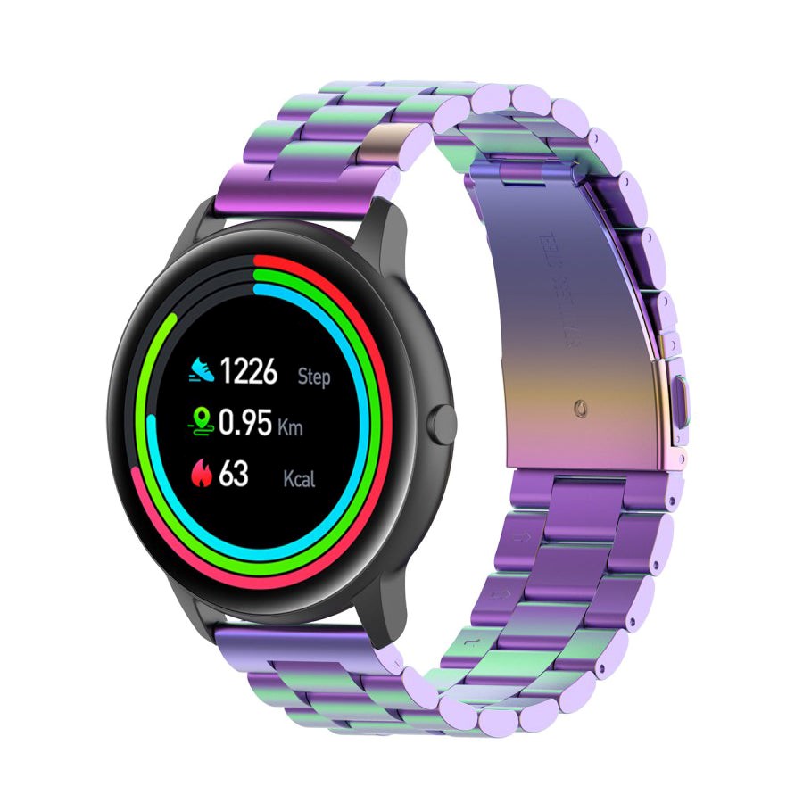 Universal rostfritt stål smartwatch -rem (22 mm) m. Verktyg - iriserande