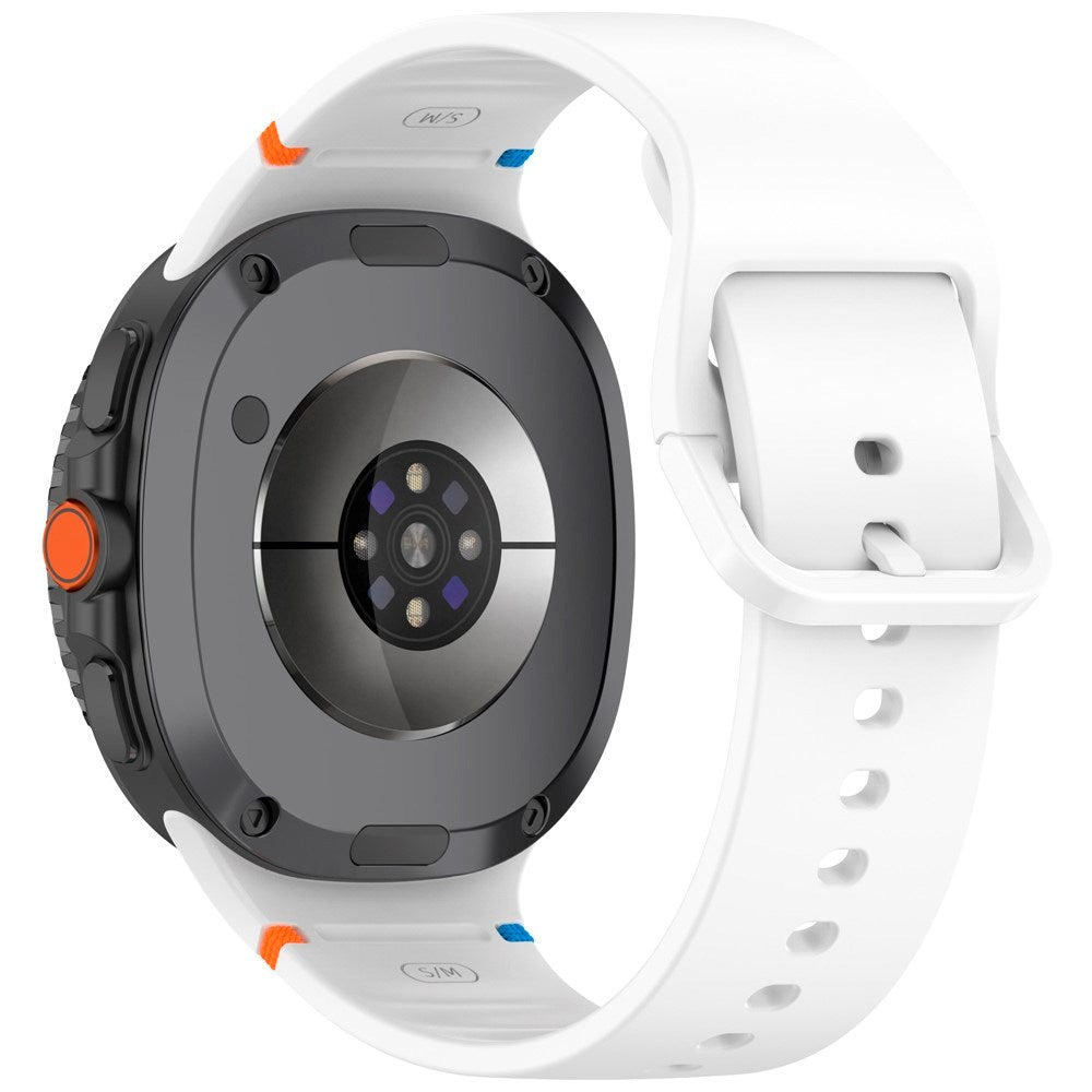 EIDERWOOD Samsung Galaxy Watch 8 / 8 Classic (40 / 44 / 46mm) Silikon Rem m. Söm - White