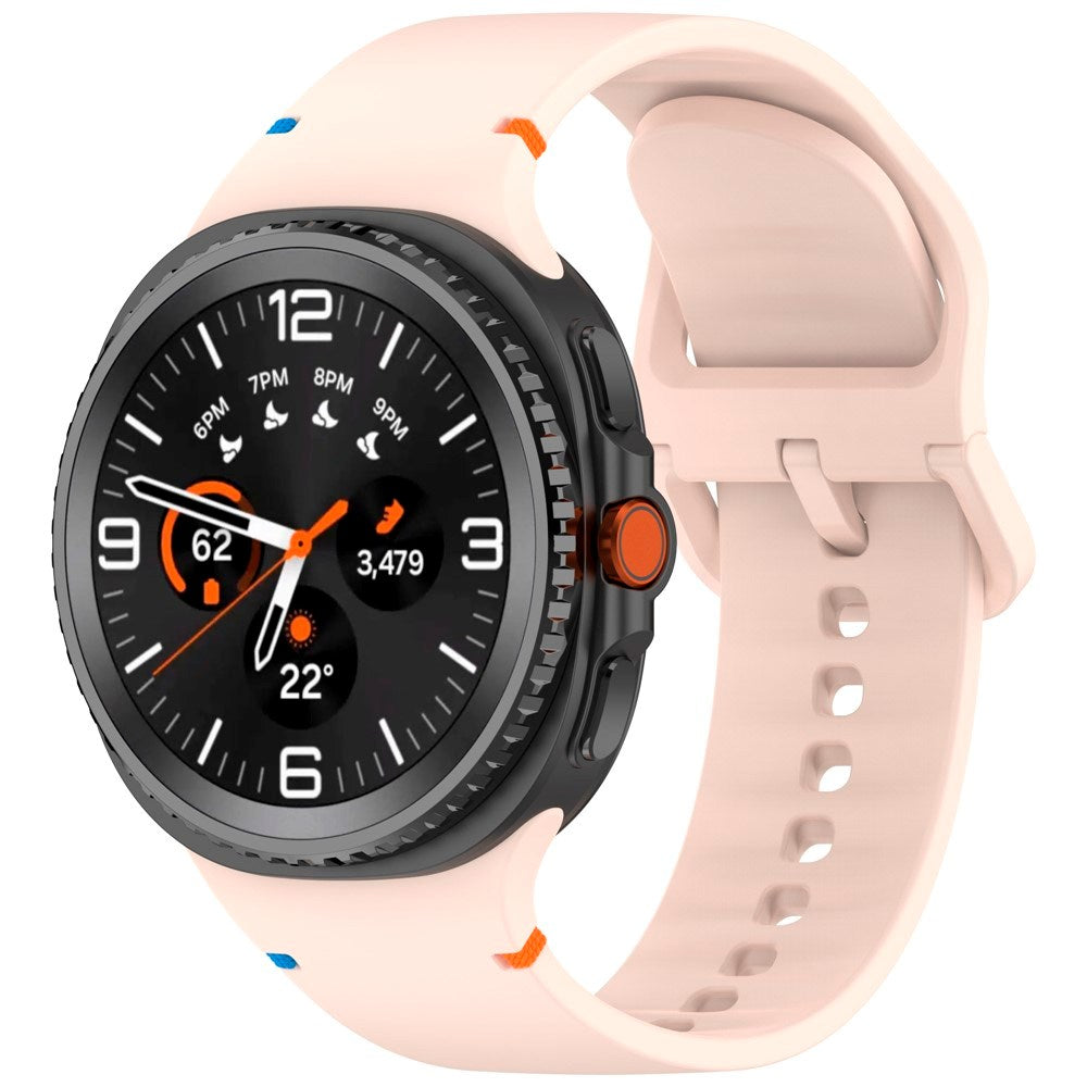 EIDERWOOD Samsung Galaxy Watch 8 / 8 Classic (40 / 44 / 46mm) Silikon Rem m. Söm - Pink