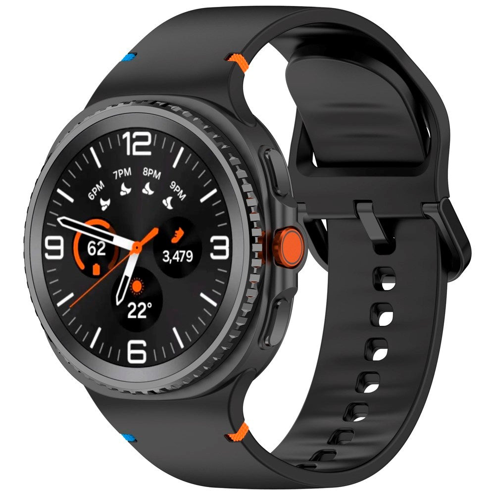EIDERWOOD Samsung Galaxy Watch 8 / 8 Classic (40 / 44 / 46mm) Silikon Rem m. Söm - Black