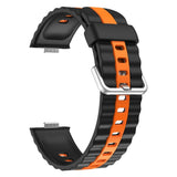 Huawei Watch Fit 5 Pro / 5 / 4 Pro / 4 / 3 EIDERWOOD Tvåfärgat Silikon Armband - Svart / Orange