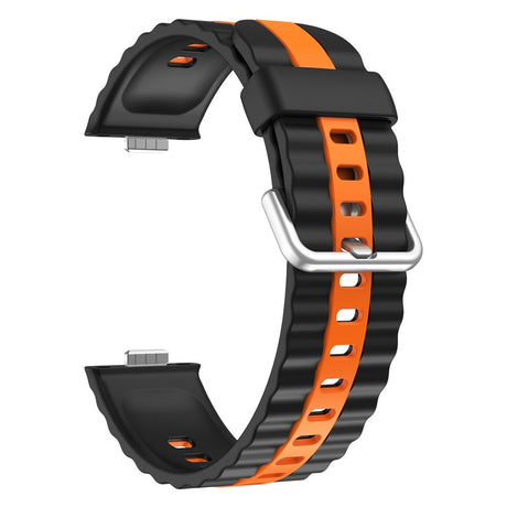 Huawei Watch Fit 4 Pro / 4 / 3 EIDERWOOD Tvåfärgat Silikon Armband - Svart / Orange