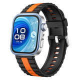 Huawei Watch Fit 5 Pro / 5 / 4 Pro / 4 / 3 EIDERWOOD Tvåfärgat Silikon Armband - Svart / Orange
