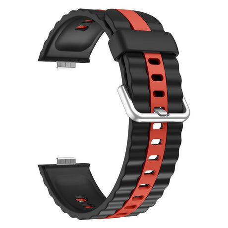 Huawei Watch Fit 4 Pro / 4 / 3 EIDERWOOD Tvåfärgat Silikon Armband - Svart / Röd
