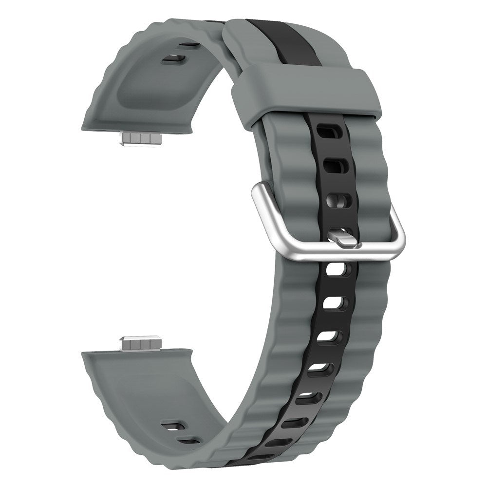 Huawei Watch Fit 5 Pro / 5 / 4 Pro / 4 / 3 EIDERWOOD Tvåfärgat Silikon Armband - Grå / Svart