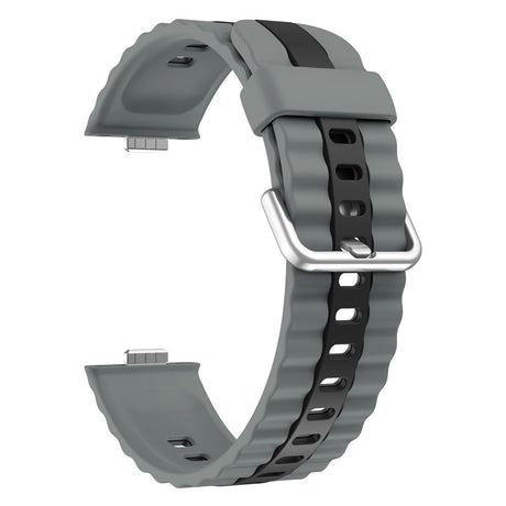 Huawei Watch Fit 4 Pro / 4 / 3 EIDERWOOD Tvåfärgat Silikon Armband - Grå / Svart
