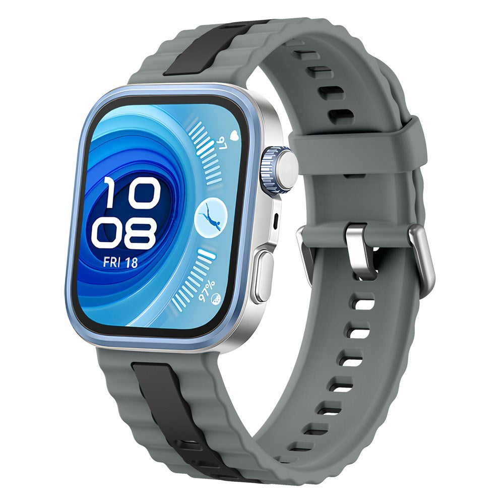 Huawei Watch Fit 5 Pro / 5 / 4 Pro / 4 / 3 EIDERWOOD Tvåfärgat Silikon Armband - Grå / Svart