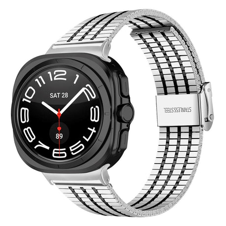EIDERWOOD Samsung Galaxy Watch 8 / 8 Classic (40 / 44 / 46mm) Stål Rem - Silver / Svart