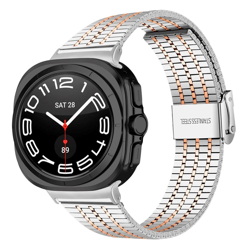 EIDERWOOD Samsung Galaxy Watch 8 / 8 Classic (40 / 44 / 46mm) Stål Rem - Silver / Roséguld