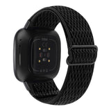 Fitbit Versa 3 Justerbar Nylon Stof Rem - Sort