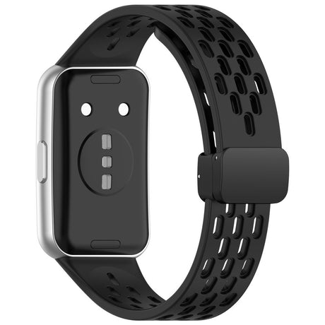 Huawei Band 11 / 11 Pro EIDERWOOD Perforerad Silikonrem - Svart