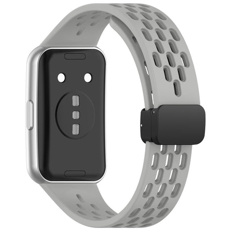 Huawei Band 11 / 11 Pro EIDERWOOD Perforerad Silikonrem - Grå