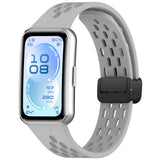 Huawei Band 11 / 11 Pro EIDERWOOD Perforerad Silikonrem - Grå