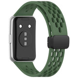 Huawei Band 11 / 11 Pro EIDERWOOD Perforerad Silikonrem - Grön