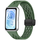 Huawei Band 11 / 11 Pro EIDERWOOD Perforerad Silikonrem - Grön