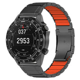 Universal Garmin 22mm QuickFit EIDERWOOD Titan Rem m. Färgad Silikon - Svart / Orange