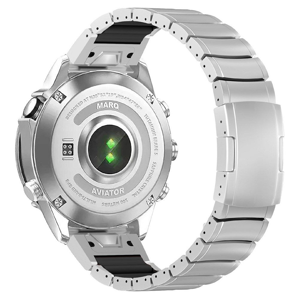 Universal Garmin 26mm QuickFit EIDERWOOD Titan Rem m. Färgad Silikon - Silver / Svart