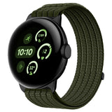 Google Pixel Watch 4 / 3 / 2 / 1 (41mm) EIDERWOOD Nylon Klockarmband – Mörkgrön
