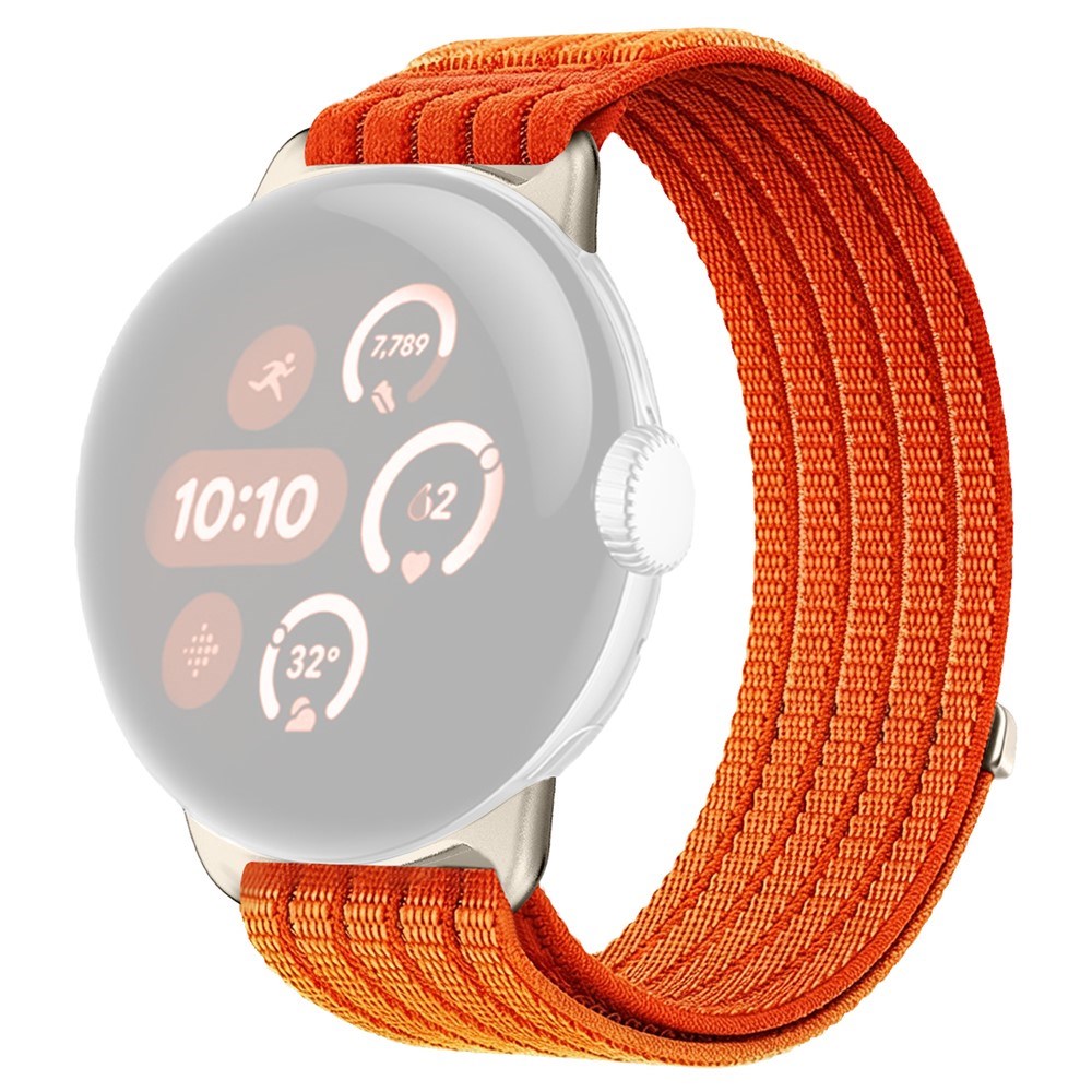Google Pixel Watch 4 / 3 (45mm) EIDERWOOD Nylon Klockarmband – Orange