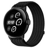 Google Pixel Watch 4 / 3 (45mm) EIDERWOOD Nylon Klockarmband – Svart