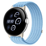 Google Pixel Watch 4 / 3 (45mm) EIDERWOOD Nylon Klockarmband – Ljusblå