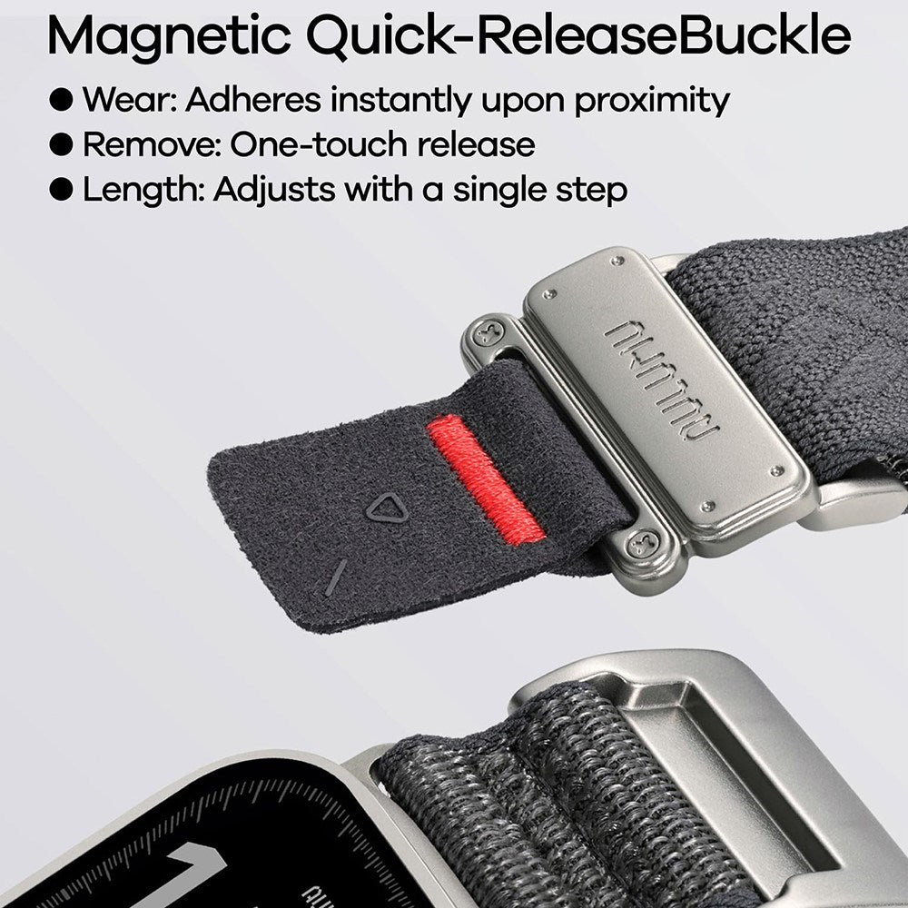 Apple Watch (42/44/SE/45/46/49mm) Aulumu C03 Nylon Rem - Svart