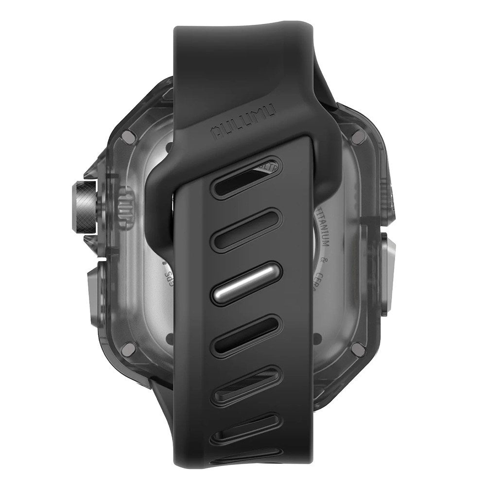 Apple Watch Ultra 4 / 3 / 2 / 1 (49mm) AULUMU Armband m. Inbyggt Plast Skal - Svart
