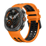Samsung Galaxy Watch Ultra 2 / Ultra (47mm) Silikon Armband m. Ventilationshål - Orange / Svart