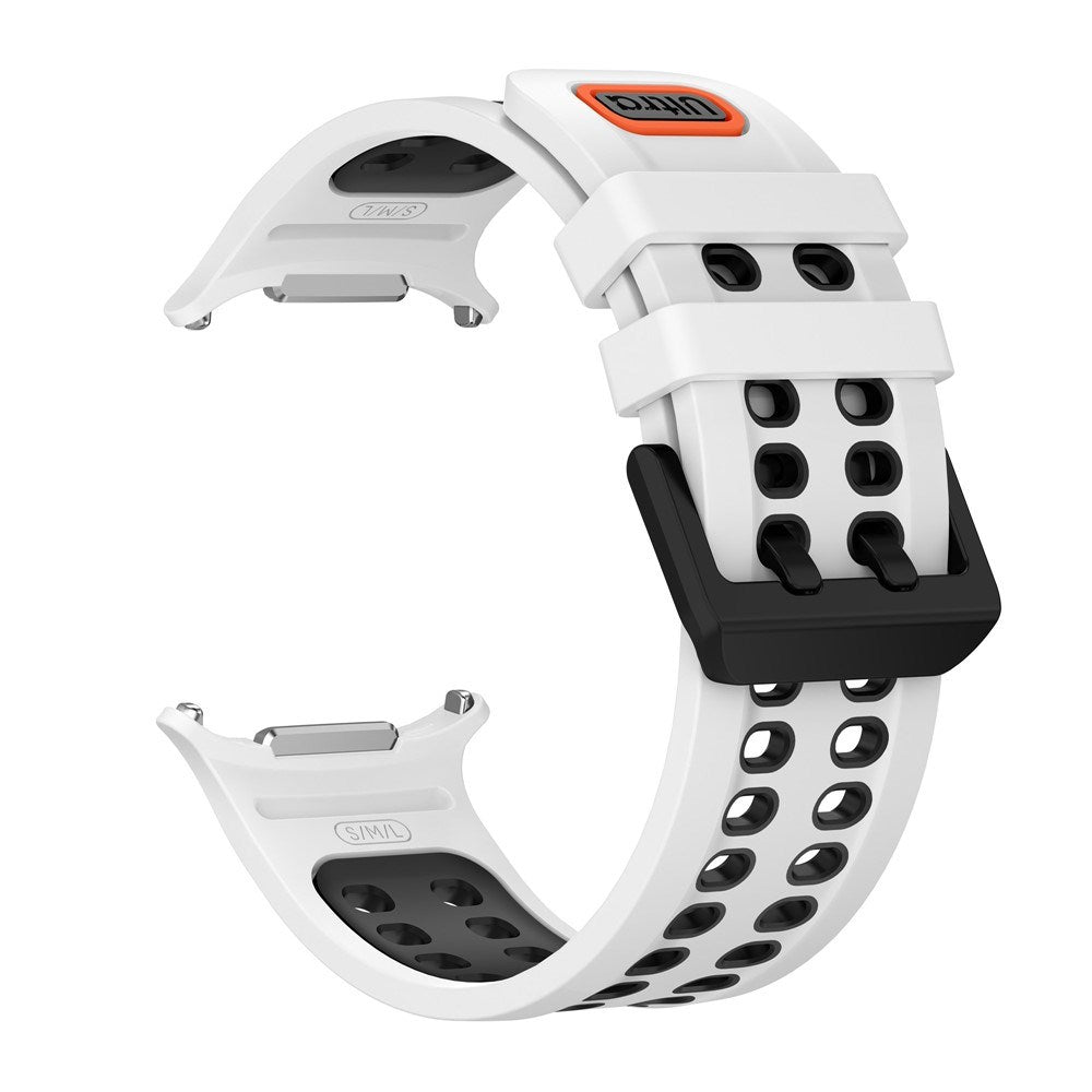 Samsung Galaxy Watch Ultra 2 / Ultra (47mm) Silikon Armband m. Ventilationshål - Vit / Svart