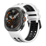 Samsung Galaxy Watch Ultra 2 / Ultra (47mm) Silikon Armband m. Ventilationshål - Vit / Svart