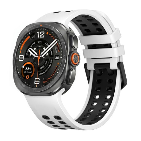 Samsung Galaxy Watch Ultra 2 / Ultra (47mm) Silikon Armband m. Ventilationshål - Vit / Svart