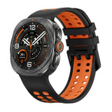 Samsung Galaxy Watch Ultra 2 / Ultra (47mm) Silikon Armband m. Ventilationshål - Svart / Orange