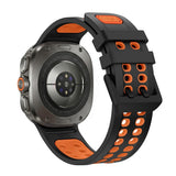 Samsung Galaxy Watch Ultra 2 / Ultra (47mm) Silikon Armband m. Ventilationshål - Svart / Orange