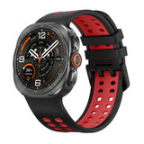 Samsung Galaxy Watch Ultra 2 / Ultra (47mm) Silikon Armband m. Ventilationshål - Svart / Röd