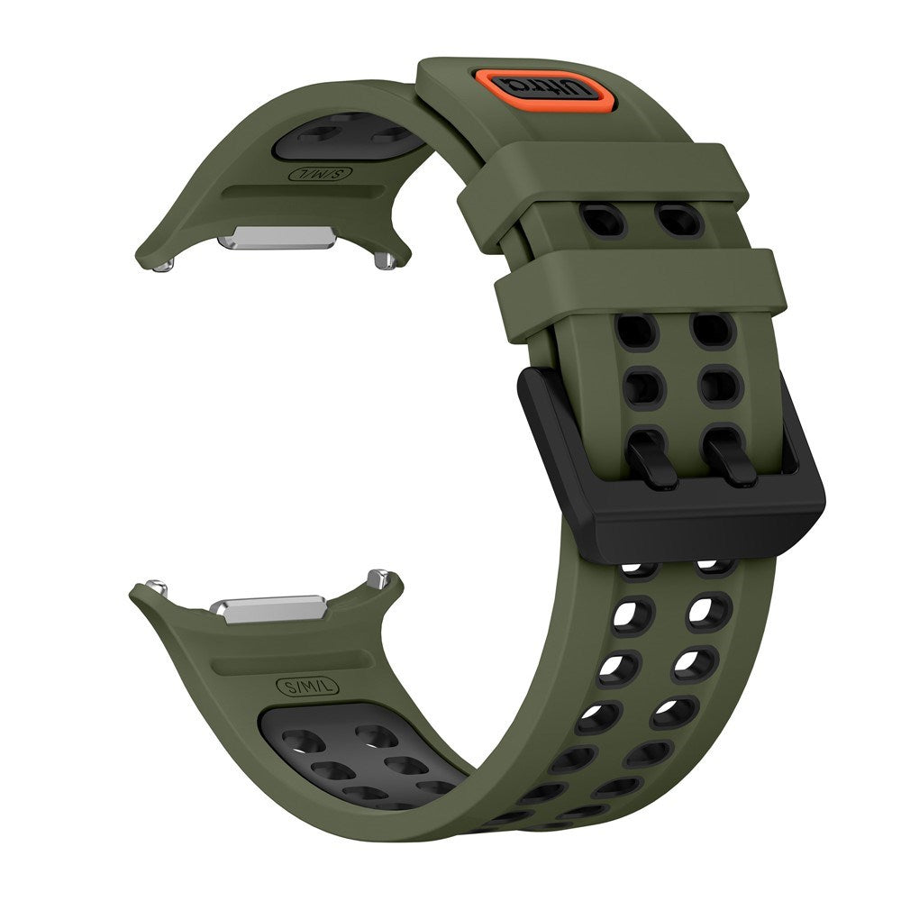 Samsung Galaxy Watch Ultra 2 / Ultra (47mm) Silikon Armband m. Ventilationshål - Grön / Svart