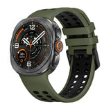 Samsung Galaxy Watch Ultra 2 / Ultra (47mm) Silikon Armband m. Ventilationshål - Grön / Svart