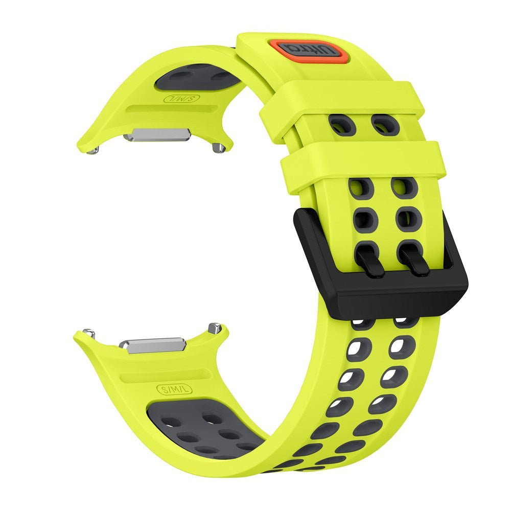 Samsung Galaxy Watch Ultra 2 / Ultra (47mm) Silikon Armband m. Ventilationshål - Gul / Grå
