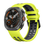 Samsung Galaxy Watch Ultra 2 / Ultra (47mm) Silikon Armband m. Ventilationshål - Gul / Grå