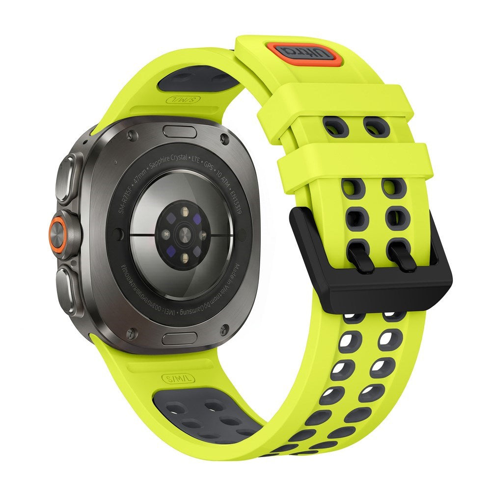 Samsung Galaxy Watch Ultra 2 / Ultra (47mm) Silikon Armband m. Ventilationshål - Gul / Grå