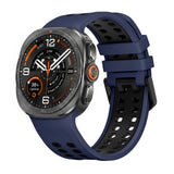 Samsung Galaxy Watch Ultra 2 / Ultra (47mm) Silikon Armband m. Ventilationshål - Blå / Svart