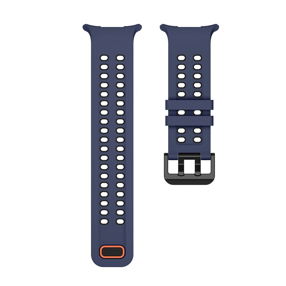 Samsung Galaxy Watch Ultra 2 / Ultra (47mm) Silikon Armband m. Ventilationshål - Blå / Svart