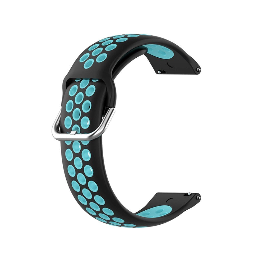 Universal Smartwatch Two -Color Silicone Strap (20mm) - Svart/turkos