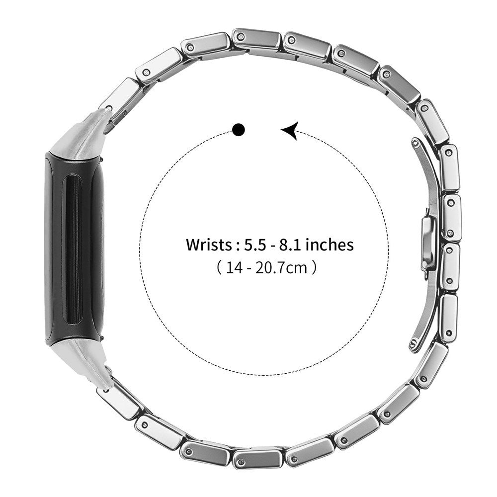 Fitbit Charge 6 / 5 EIDERWOOD Metall Klockarmband - Silver