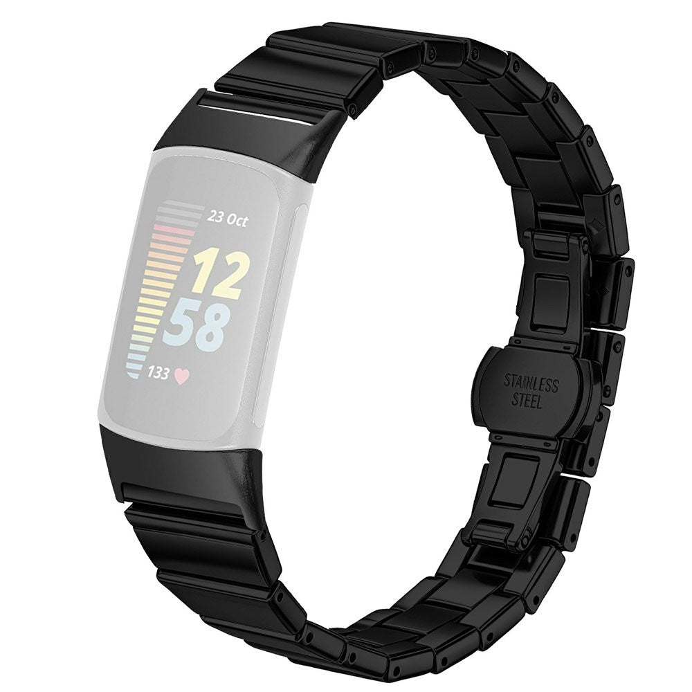 Fitbit Charge 6 / 5 EIDERWOOD Metall Klockarmband - Svart