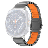 Samsung Galaxy Watch Ultra 2 / Ultra (47mm) Magnetisk Metall Armband m. Silikon - Grå / Orange