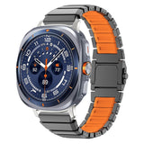 Samsung Galaxy Watch Ultra 2 / Ultra (47mm) Magnetisk Metall Armband m. Silikon - Grå / Orange